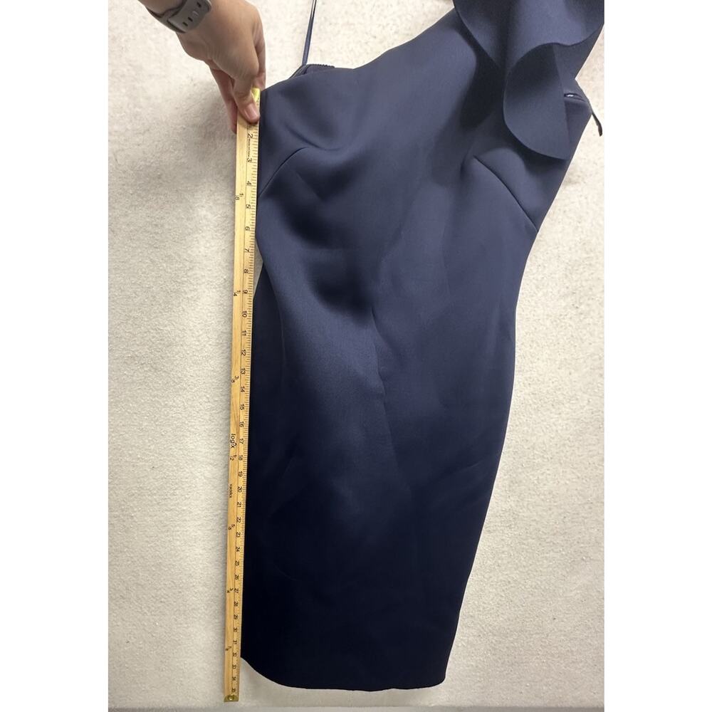 Eliza J Womens Size 12 One Shoulder Scuba Cocktail Dress with Ruffle Sleeve - Picture 8 of 12